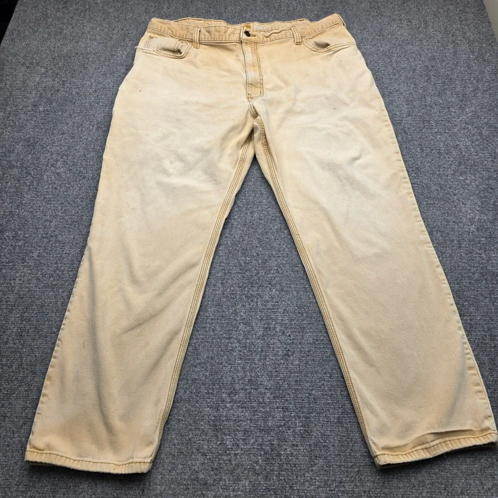 Carhartt Rugged Flex Relaxed Fit Canvas Work Pants Mens 42x30 Tan Khaki 102517
